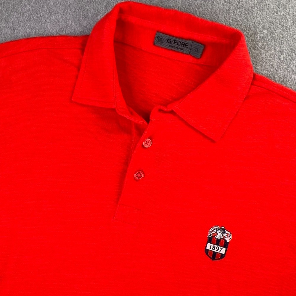 G/Fore G4 Technical Golf Polo Shirt Men's Size XL Poppy Red Cotton Stretch Logo